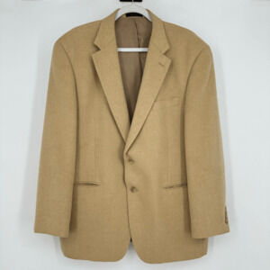 Chaps Mens 44R Camel Hair Sport Coat Blazer Jacket Two Buttons Classic